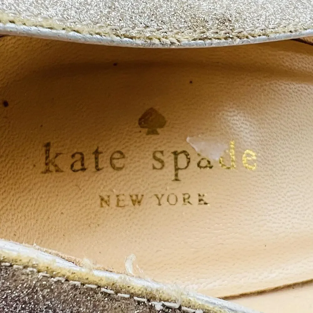 Kate Spade Shoes Women 9 Gold Glitter Pointed Toe Stiletto Heel Pump Dress Party